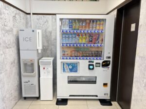 a vending machine with drinks in it