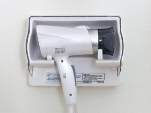 a shelf with items on it